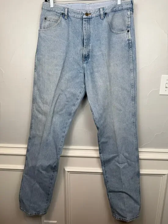 Wrangler 13MWZ Cowboy Cut Original Fit Jeans Men's 38x36 Light Wash