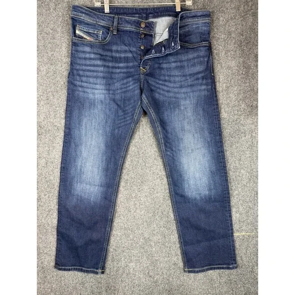 Diesel Safado Jeans Mens 36x34 Blue Denim Slim Straight Button Fly Stretch Pant