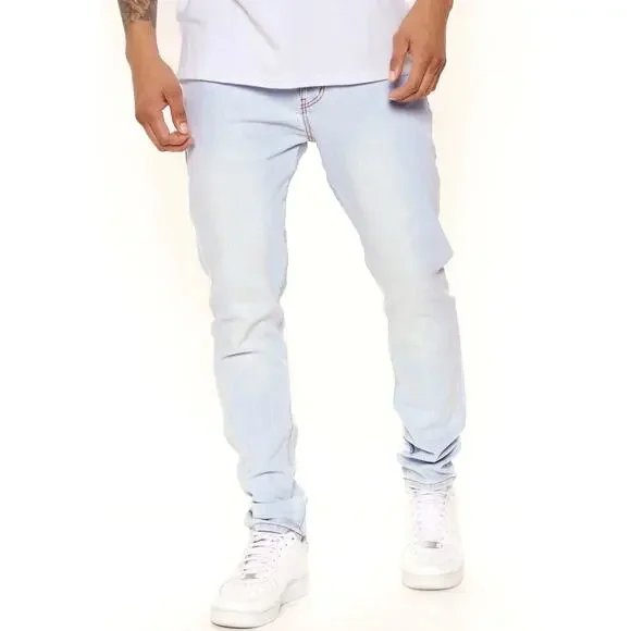 NEW Fashion Nova Mens ‘Cornell’ Light Wash Skinny Jean 29” Inseam Size 30