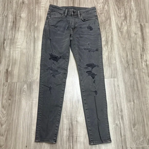 American Eagle AirFlex Skinny Jeans Men's 28x30 Gray Distressed Stretch Denim