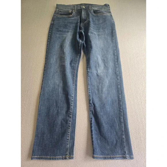 Lucky Brand 221 Straight Jeans Mens 32x30 Blue Medium Wash Denim Mid Rise