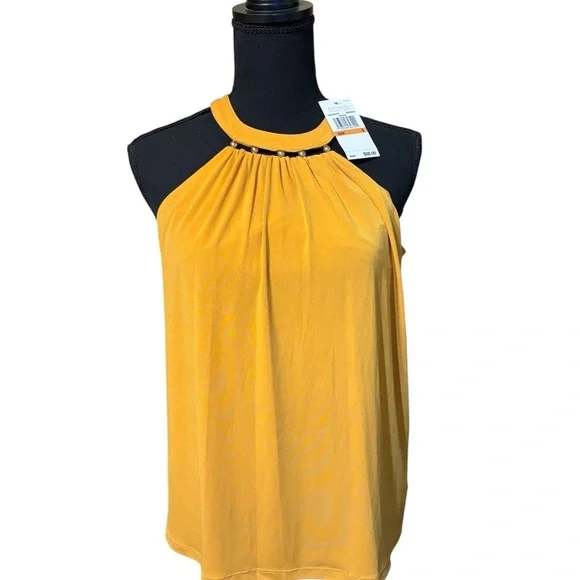 Michael Kors Mustard Yellow Halter Blouse