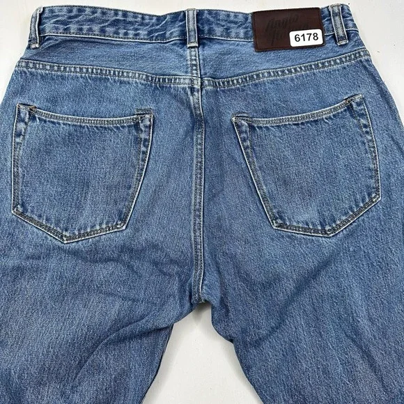 Anglo-Italian Selvedge Slim Straight Jeans Men Fits 31x29 Cotton Light Blue‎