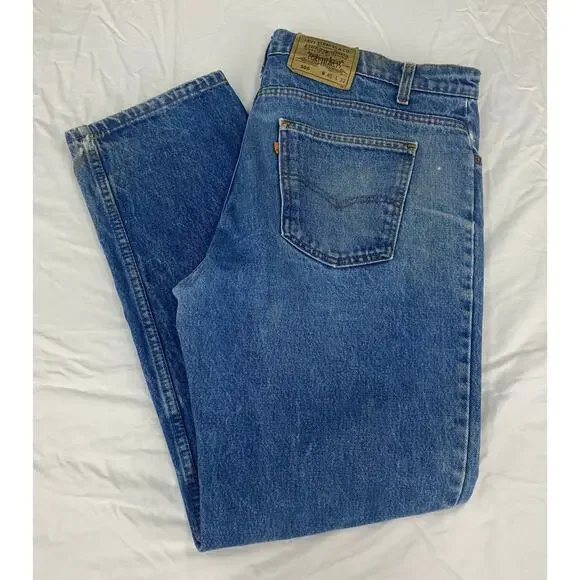 VTG Y2K Men Levi's 506 Orange Tab USA Straight Fit Leg denim blue jeans 40x32