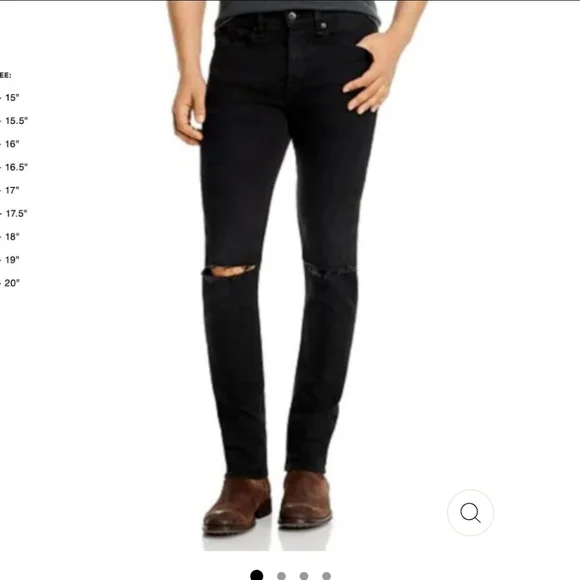rag & bone  Black Fit 1 Rinse Wash Stretch Extra-Slim Jeans