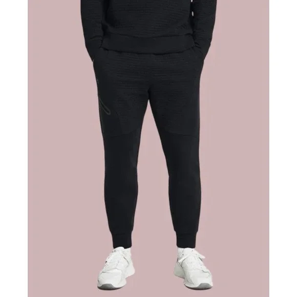 NEW Under Armour Unstoppable Fleece Grid Joggers Men's Size Large Black 1386544