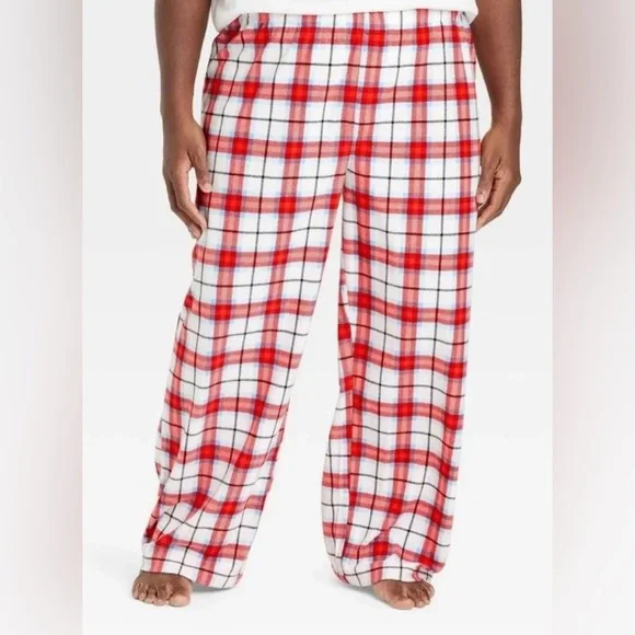 Wondershop Microfleece Plaid Christmas Pajama Lounge Pants Red White Blue Black