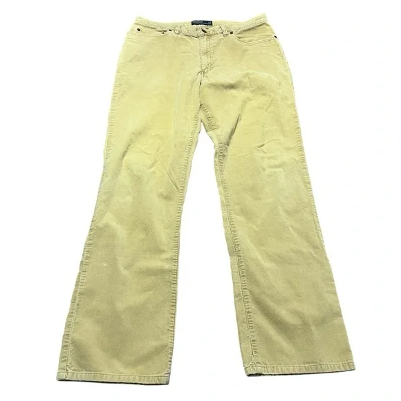 Polo by Ralph Lauren Wide Leg Brown Corduroy Pants Size 34 x 32 Tan Business
