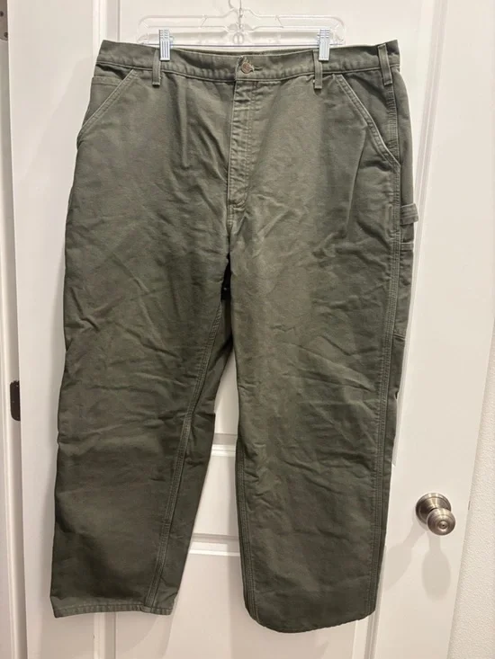 Carhartt Men's Cargo Painter Pants in Olive Green Size 42X30 Insulated