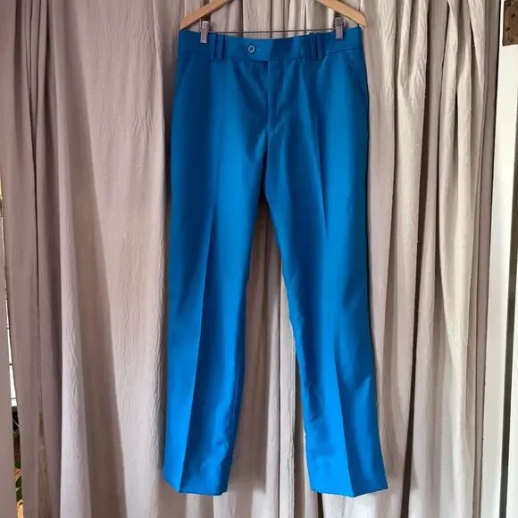 IJP Design Ian Poulter Golf Trousers Teal‎ Vibrant Blue Mens 34 *FLAW