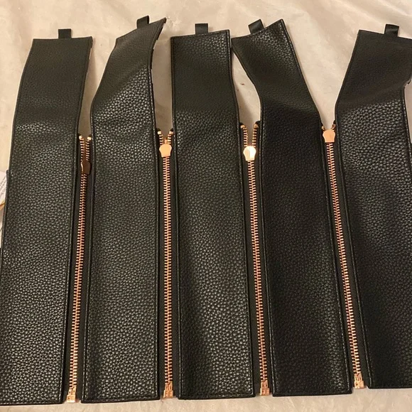 Sephora Black/White Polka Dot Roll It Up PRO Brush Roll Rose Gold Hardware NWT