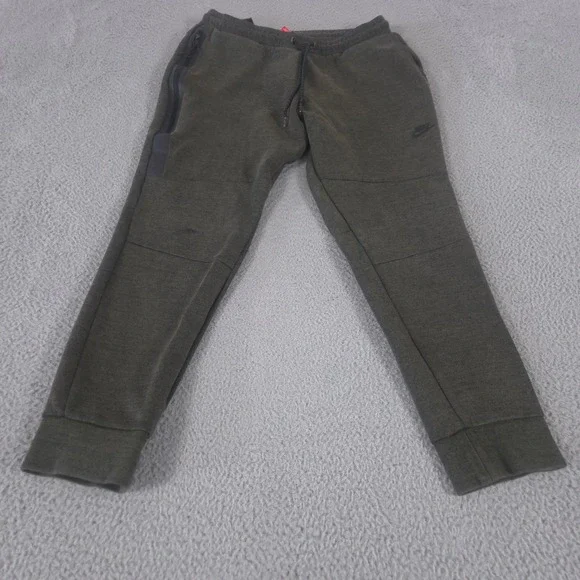 Nike Pants Men Large Green Joggers Tech Fleece Tapered Leg Zip Pocket Sweatpants