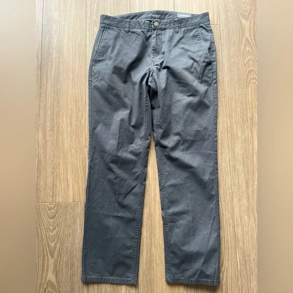 Bonobos Pants Mens 33 X 30 Gray Slim Fit Chino Flat Front Casual