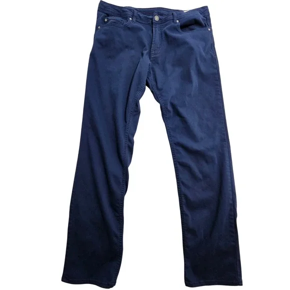 Buffalo Archer Slim Stretch Pants Mens 36x32 Navy Blue 5-Pocket Trousers