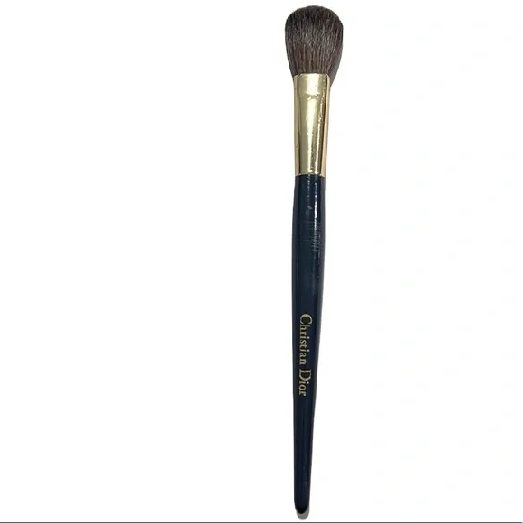 Christian Dior Artist Makeup Blush Brush Blue Handle Gold letters 2002 Vtg