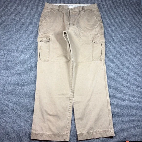 Dockers Pants Men's 36x32(30L) Premium Loose Fit Cargo Khaki Tan Cotton‎