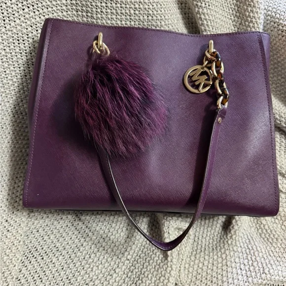 Michael Kors Purple‎ Leather Sofia Tote