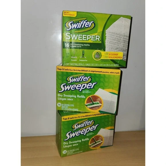 3 Boxes~NOS 2009/2010 Swiffer Dry Sweeper Refills‎ 16 Unscented Cloths~NEW