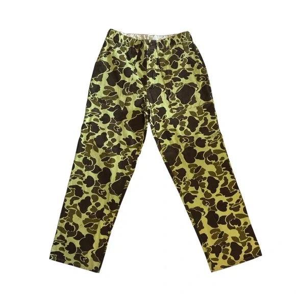 Vintage Duck Bay Hunting Pants Trousers Size Medium CamoStraight Green‎ 30x30