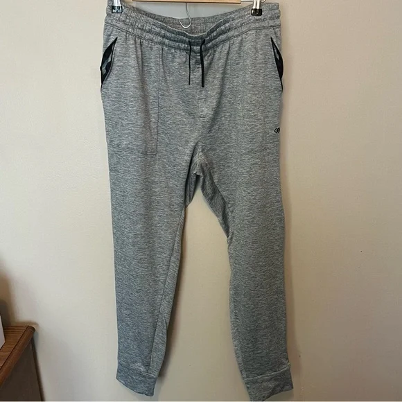 Men's Legend Gray performance jogger  zip side slash pockets drawstring waist