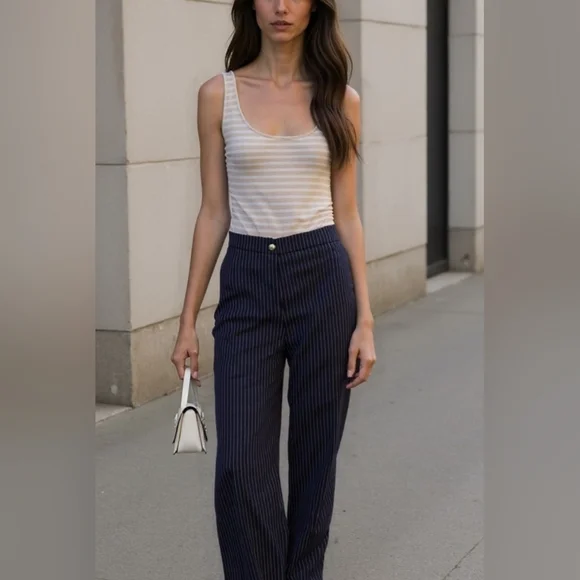 NWT Michael Kors Blue Pinstripe Dress Pants. Size 10