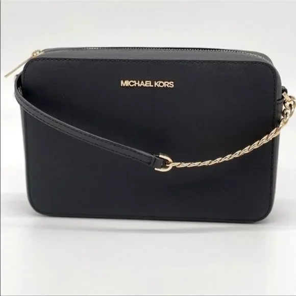 Michael Kors Jet Set Item Crossbody Bag Leather Black