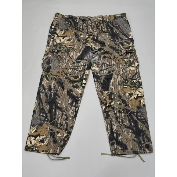 Vintage Mossy Oak Pants Men's 3XL Breakup Camo Hunting Adjustable Waist USA