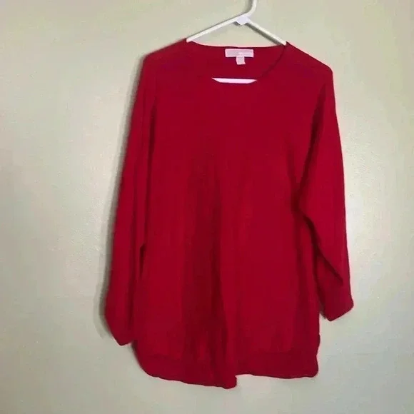 Michael Kors women red , red wine red long sleeve blouse.