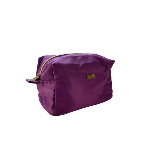 Tarte Cosmetics Purple Makeup Bag Gold Zipper Logo Medium Bag