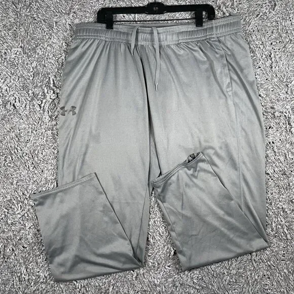 Under Armour Heat Gear Pants Men’s XXL Activewear Gray Stretch Athletic Track