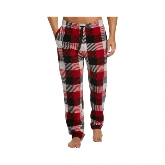 Perry Ellis Portfolio Fleece Plaid Sleep Lounge Pants NWT Size L