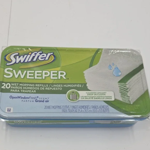 Swiffer Sweeper Wet Mopping‎ Cloths Refills Open Window Fresh Scent 20 Count NEW