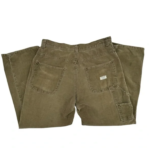 Vintage 2000s GAP Corduroy Carpenter Pants Loose Baggy Fit Wide Leg Tan/Brown 34