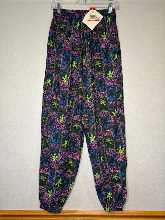 NWT vintage Speedo cotton baggy jogger pants 90’s Y2K multi abstract print S/M