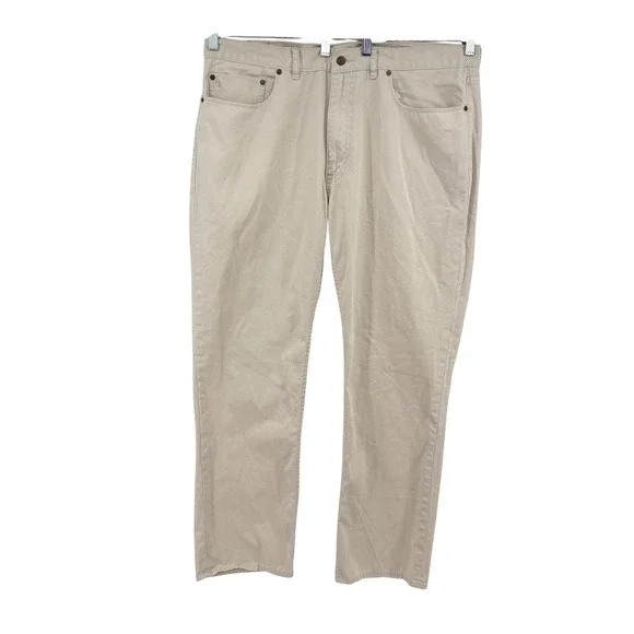 Polo Ralph Lauren 650 Pants Mens 40x32 Straight Fit Khaki Cotton Dungarees