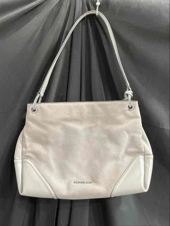 Michael Kors Light Gray Suede Shoulder Bag