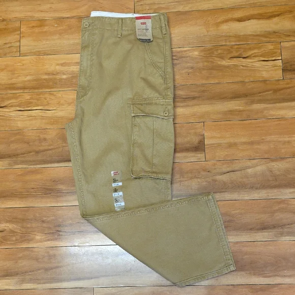Levi's Ace Cargo Pant 40x30 Khaki Relaxed Fit Tapered Leg Double Pocket NEW