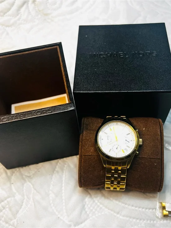 Michael Kors Womens Chronograph Watch MK5192 Gold Tone Stainless Steel Steel