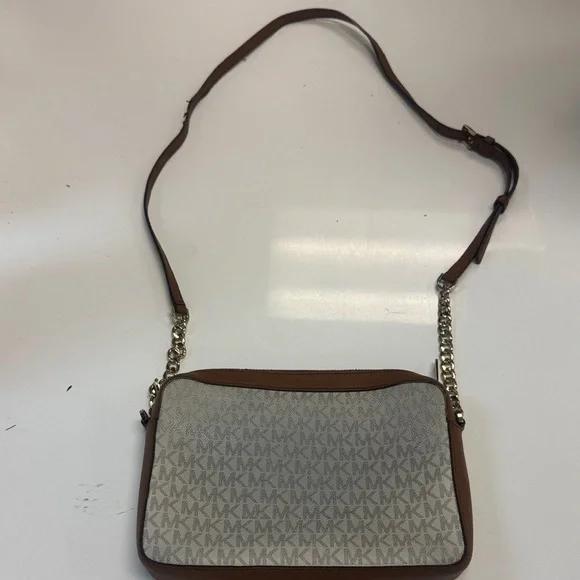 Michael Kors Tan and Cream Crossbody Bag