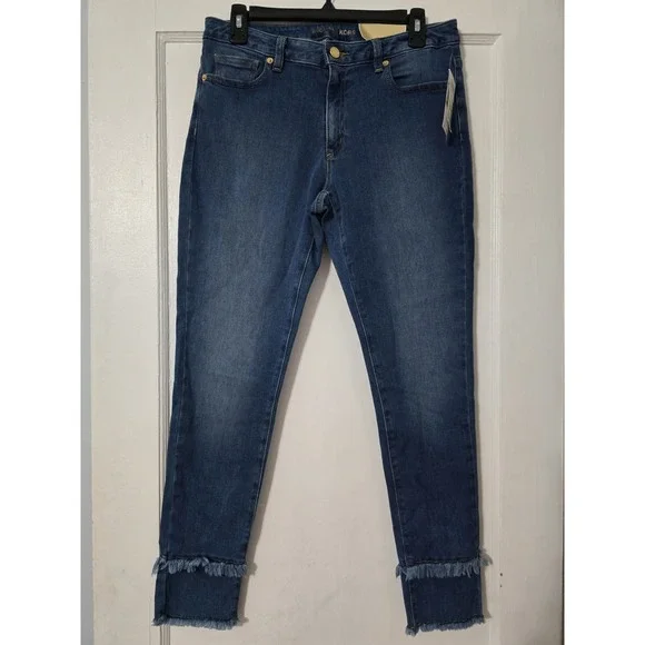 Michael Kors Womens Izzy Skinny Midrise Frayed Jean (Size 8 W31 x L28)