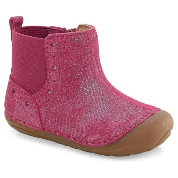 Stride Rite Unisex-Child Sm Agnes 2.0 Fashion Leather Boot Size 3W (Baby)