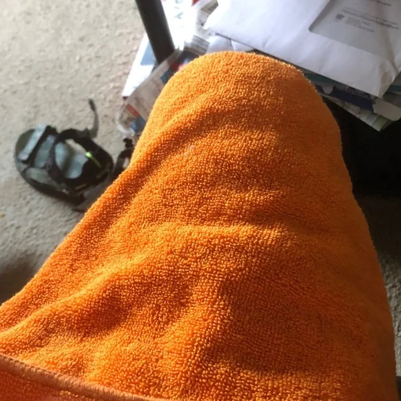 Orange Kids wash cloth Soft Microfiber Hooded Towel