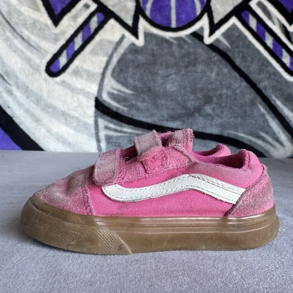 Size 7.5c - Vans Old Skool V Pink Toddler