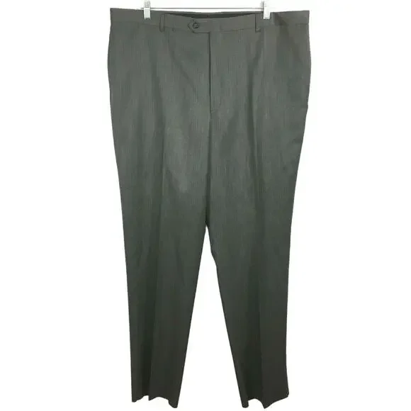 NWT Austin Reed Pants Mens‎ Sz 44 Gray Super 100s Wool Trouser Dress *Unhemmed