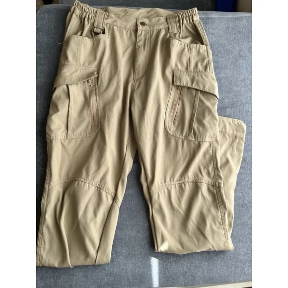 Men's Khaki Tactical Hike Fishing Shoot Utility Cargo Pants Med 32 X 32 Set Of 2