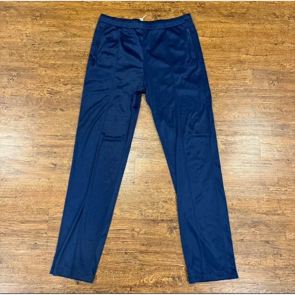 Vintage Nike Satin Blue 80's Outdoor Casual Skater Track Sweat Pants Men L 34x32