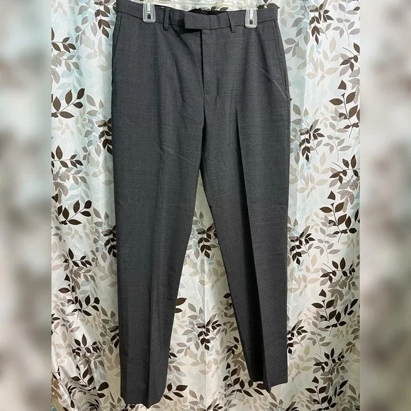 New Without Tags Brooks Brothers 34x32 Marzotto Wool Spandex Stretch Gray Woven