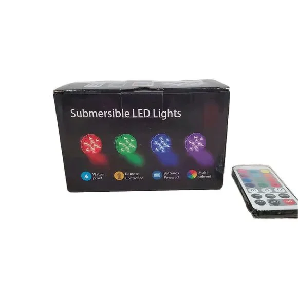 Submersible Lights Party Decor No Suction Or Magnets 4 Lights With Remotes