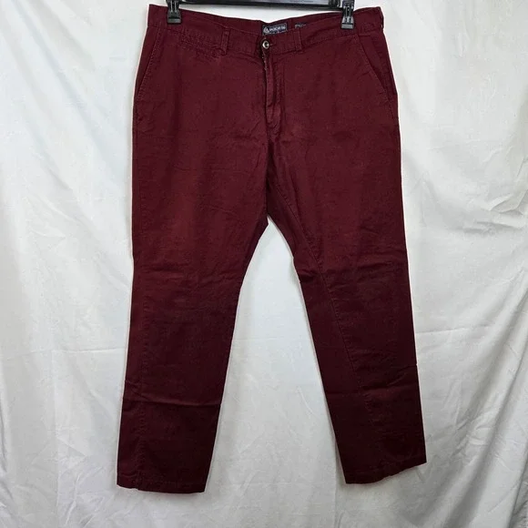 American Rag Cie Mens Burgundy Slim Straight Clark Fit Chino‎ Career Pants 38x32