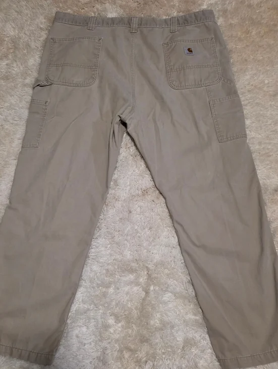 CARHARTT Men's Khaki Carpenter Style Work Pant - Relaxed Fit 42x29
